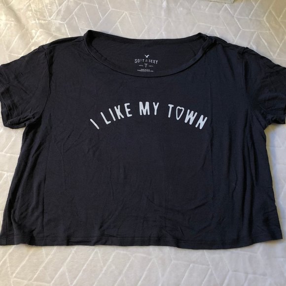 π3 for $15π "I Like My Town" Graphic Cropped Tee - Picture 6 of 9